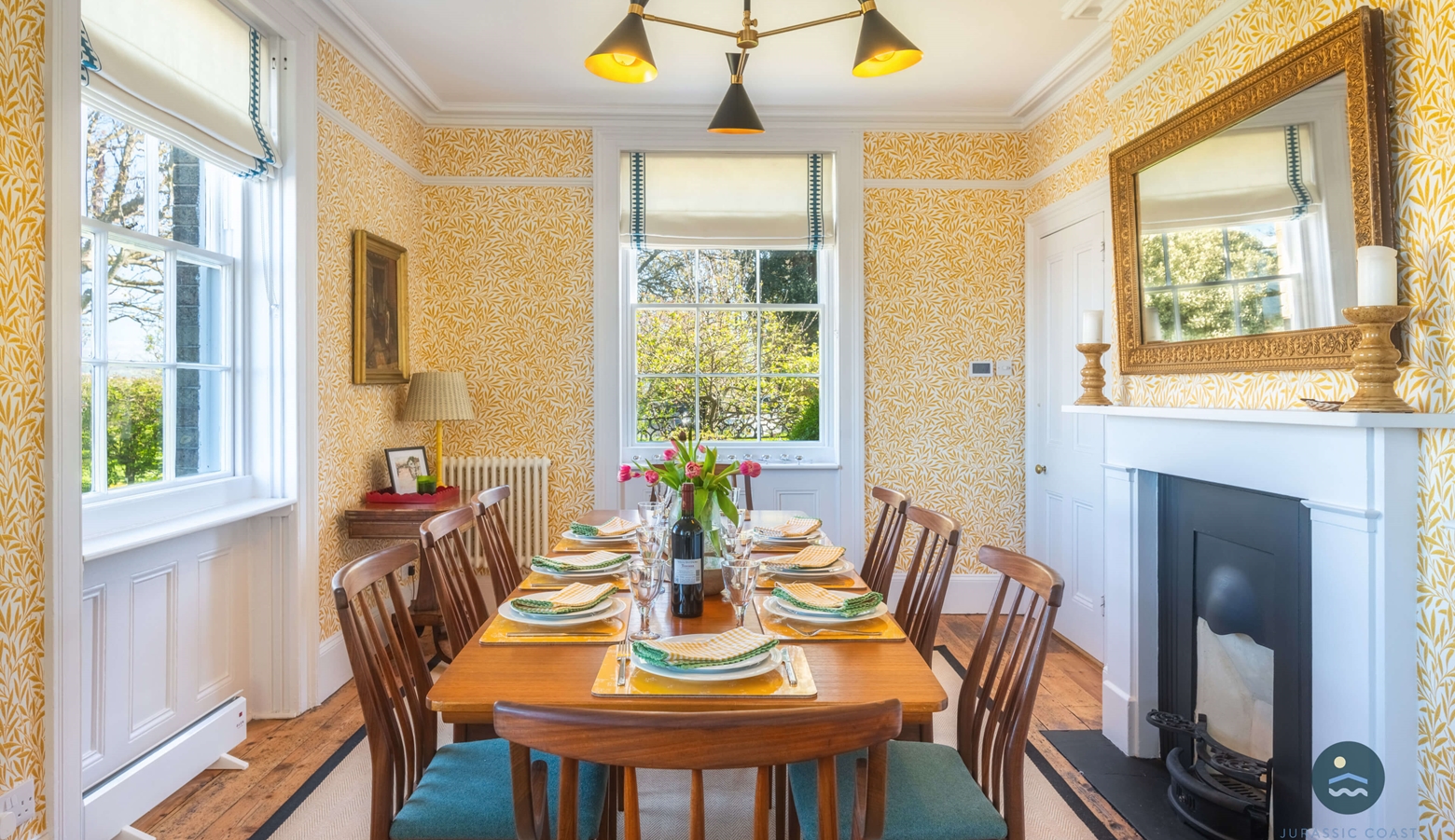 Period Dining Room with Harbour Views